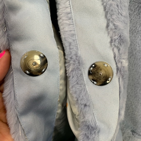 Anthropologie Blue Moonlight Faux Jacket Coat - Picture 8 of 12